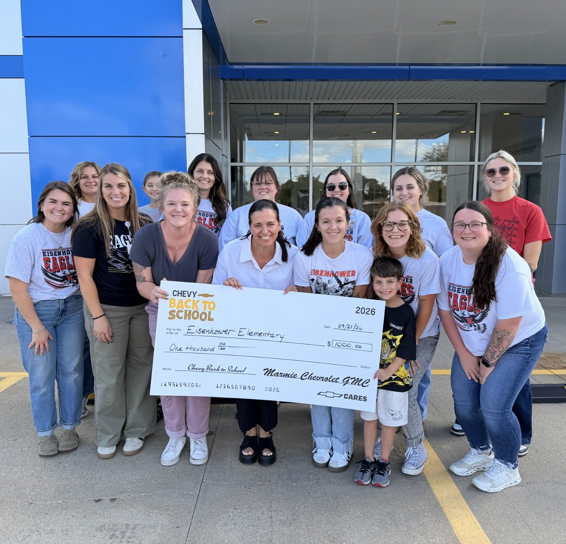 Marmie Chevrolet GMC presents Award to Eisenhower Elementary in Great Bend KS